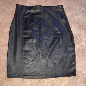 Black leather skirt